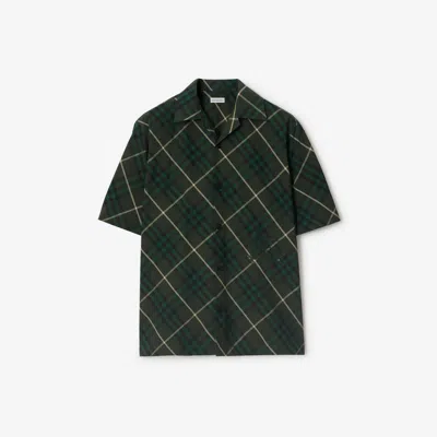 Burberry Check Cotton Shirt In Jungle