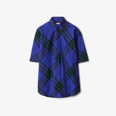Burberry Check Cotton Shirt In Knight