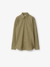 Burberry Check-pattern Cotton Shirt In Light Sage