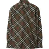 Burberry Long Sleeve Button-down Shirt With Plaid Design In Loch