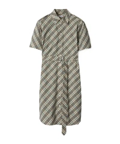 BURBERRY BURBERRY CHECKERED SHORT-SLEEVE SHIRT DRESS