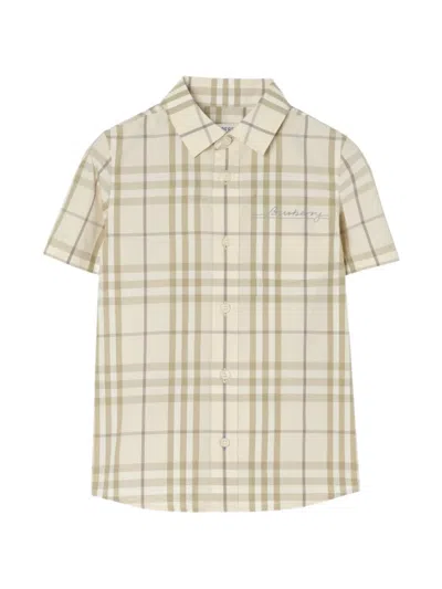 Burberry Kids' Check Cotton Shirt In Multi