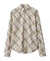 Burberry Check Cotton Overshirt In Nude