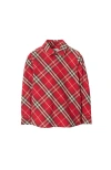 Burberry Check Cotton Shirt In Red