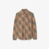Shop Burberry Slim Fit Check Cotton Shirt In Sand
