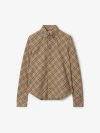 Burberry Ered Shirt With Button-down Collar In Sand