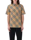 Burberry Check Cotton Shirt In Sand Ip Check