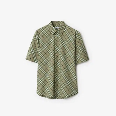 Burberry Check Cotton Shirt In Skylark