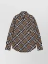 Burberry Check Cotton Shirt With Chest Pocket In Brown