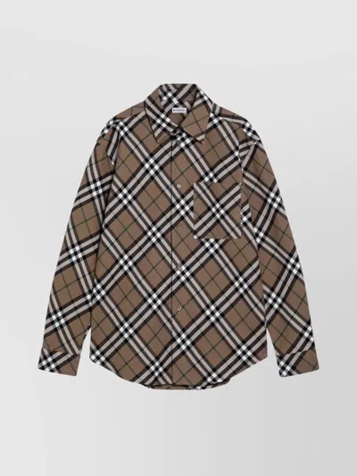 BURBERRY CHECK COTTON SHIRT WITH CHEST POCKET