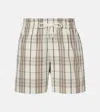 Burberry Women Embroidered Poplin Shorts In Gray