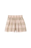 Burberry Check Cotton Shorts In Neutral