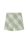 Burberry Cotton Shorts With Check Pattern In Breeze