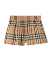 Burberry Cotton Check Shorts In Neutral