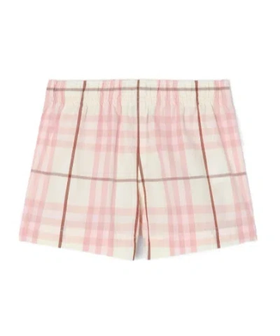 Burberry Babies' Check Cotton Shorts In Multi