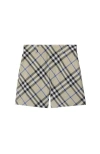 Burberry Boy's Oscar Check-print Shorts In Lichen
