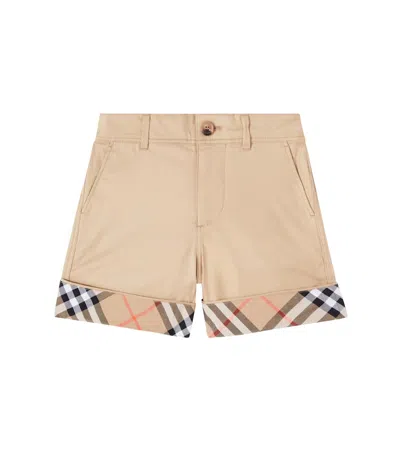 Burberry Kids'  Check Cotton Shorts In Neutral