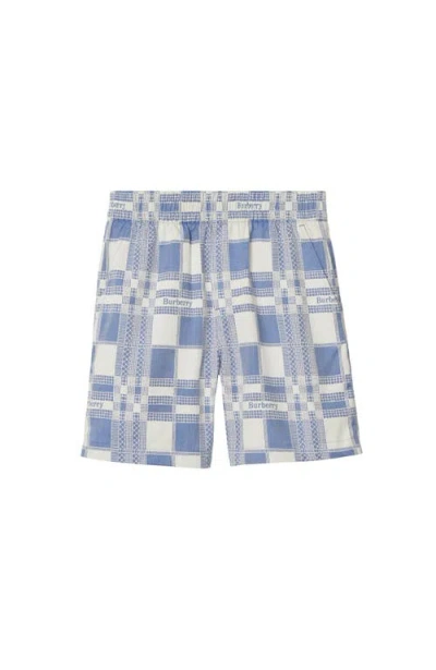 Burberry Kids' Check-pattern Cotton Shorts In Blue