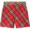Burberry Checked Cotton Shorts In Red