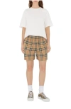 Burberry Check Cotton Shorts In White