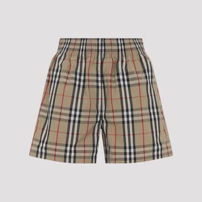 Burberry Check Cotton Shorts - Women In Nude