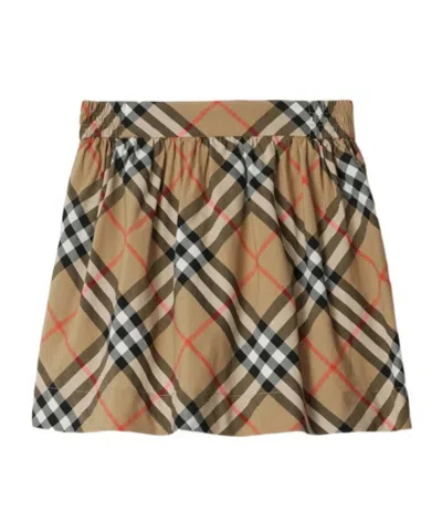 Burberry Check Cotton Skirt In Multicolor