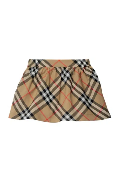 Burberry Babies' Nova Check Cotton Skirt In Sand