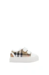 Burberry Check Cotton Sneakers In Brown