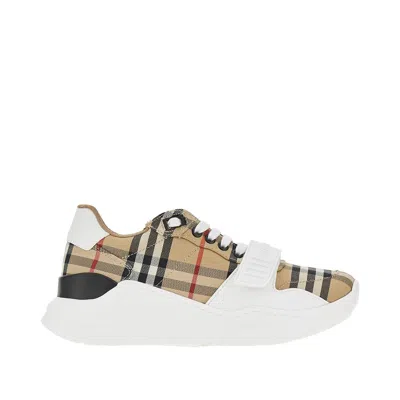 Burberry Check Cotton Sneakers In Multi