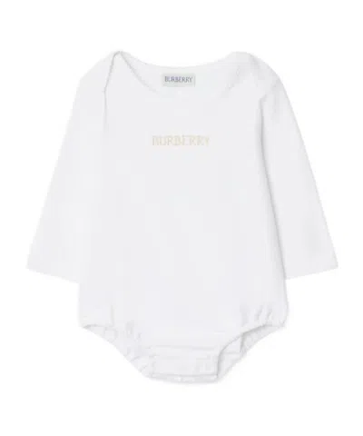 Burberry Check Cotton Three-piece Baby Gift Set In White