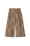 Burberry Kids' Checked Cotton Trousers In Brown