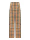 Burberry Check Cotton Trousers In Multi