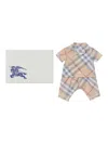 Burberry Check Cotton Trousers Set In Neutrals