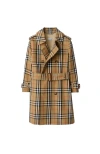Burberry Check Cotton Twill Trench Coat In Brown