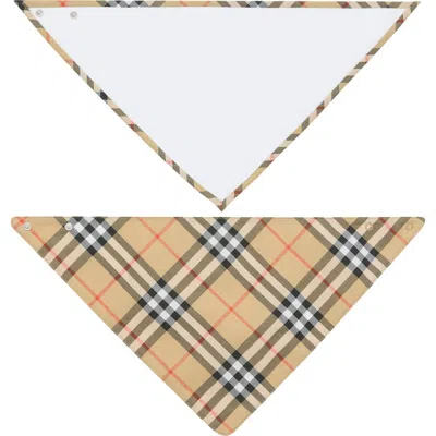 Burberry Kids'  Check Cotton Two-piece Bib Set In Multi