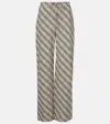 Burberry Cotton Pants Checked Pattern Trousers In Beige