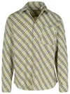 Burberry Check Cream Cotton Shirt In Green