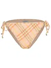 Burberry 'check' Cream Polyamide Blend Bikini Bottoms Women