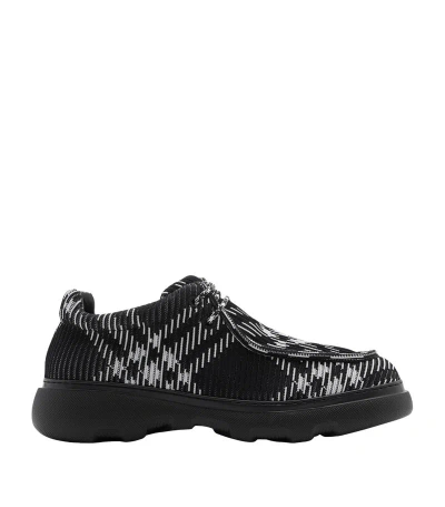 Burberry Check Creeper Shoes In Black