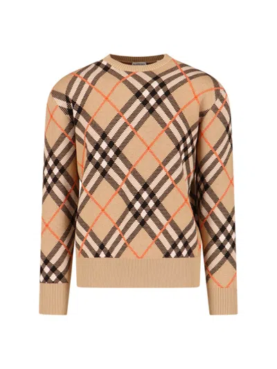 BURBERRY 'CHECK' CREW NECK SWEATER