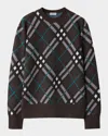 Burberry Check Crewneck Sweater In Snug Ip Check