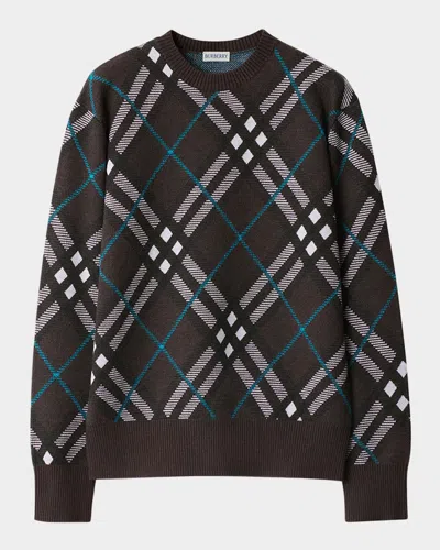 Burberry Check Crewneck Sweater In Snug Ip Check