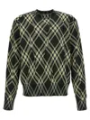 Burberry Check Cotton-blend Sweater In Black