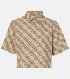 Burberry Check Cropped Shirt In Beige