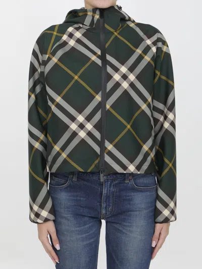 BURBERRY BURBERRY CHECK CROPPED LIGHTWEIGHT JACKET