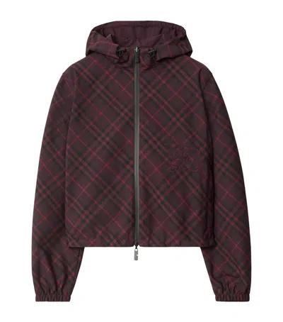 Burberry Check Cropped Reversible Jacket In Red