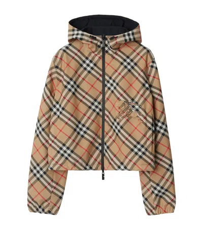 BURBERRY CHECK CROPPED REVERSIBLE JACKET