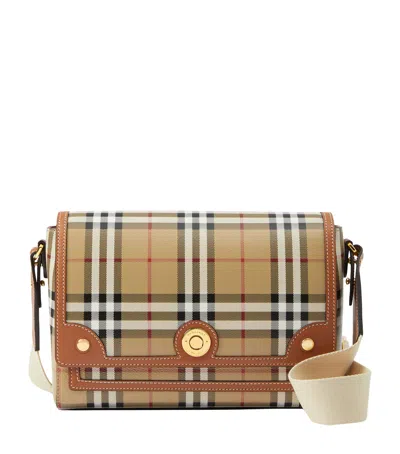 Burberry Womens Briar Brown Check-print Flap-front Woven-blend Cross-body Bag