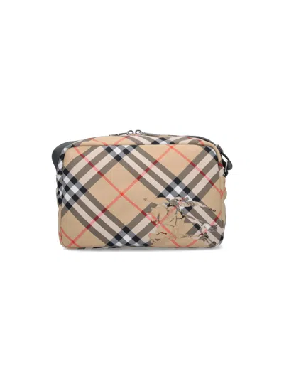 Burberry 'check' Crossbody Bag In Beige
