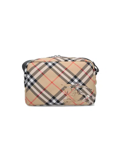 BURBERRY BURBERRY 'CHECK' CROSSBODY BAG – BEIGE